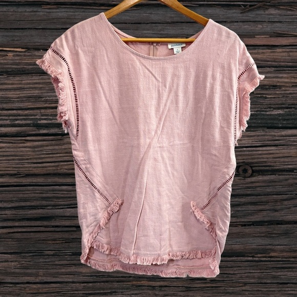 Sundance Pink Ruffled Relaxed T-Shirt Blouse - Picture 1 of 4